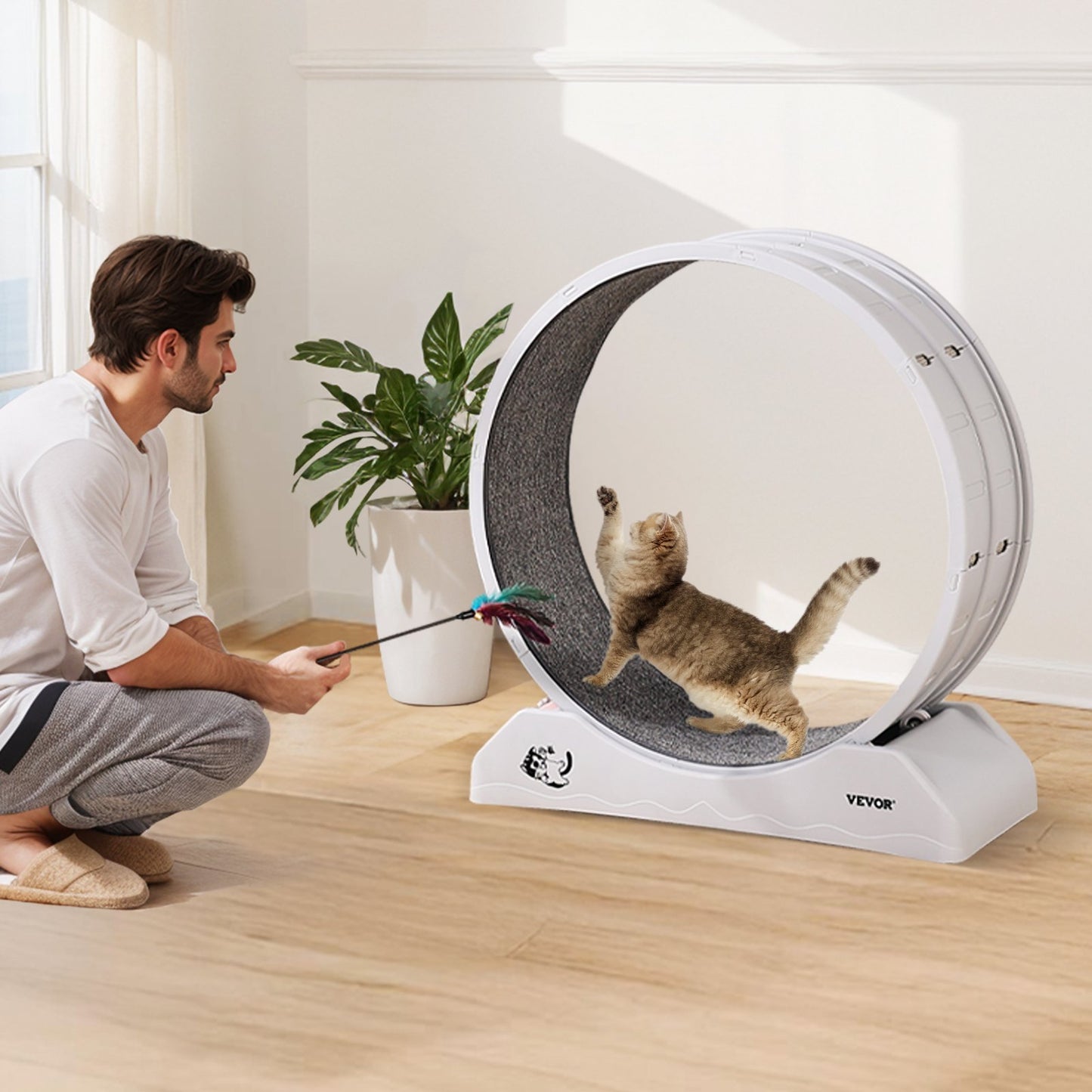 ZoomieWheel Indoor Cat Exercise Treadmill | White