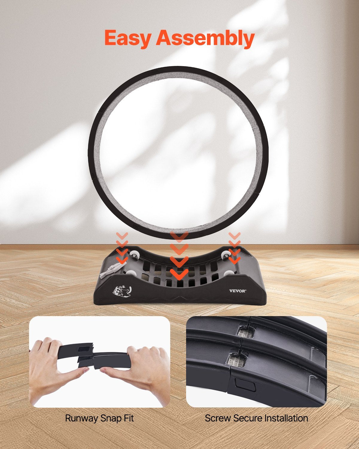 ZoomieWheel Indoor Cat Exercise Treadmill | Black
