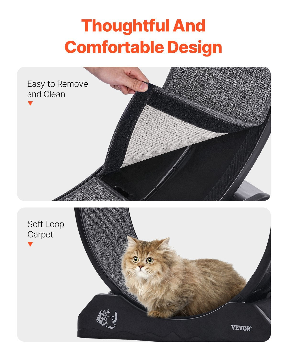 ZoomieWheel Indoor Cat Exercise Treadmill | Black