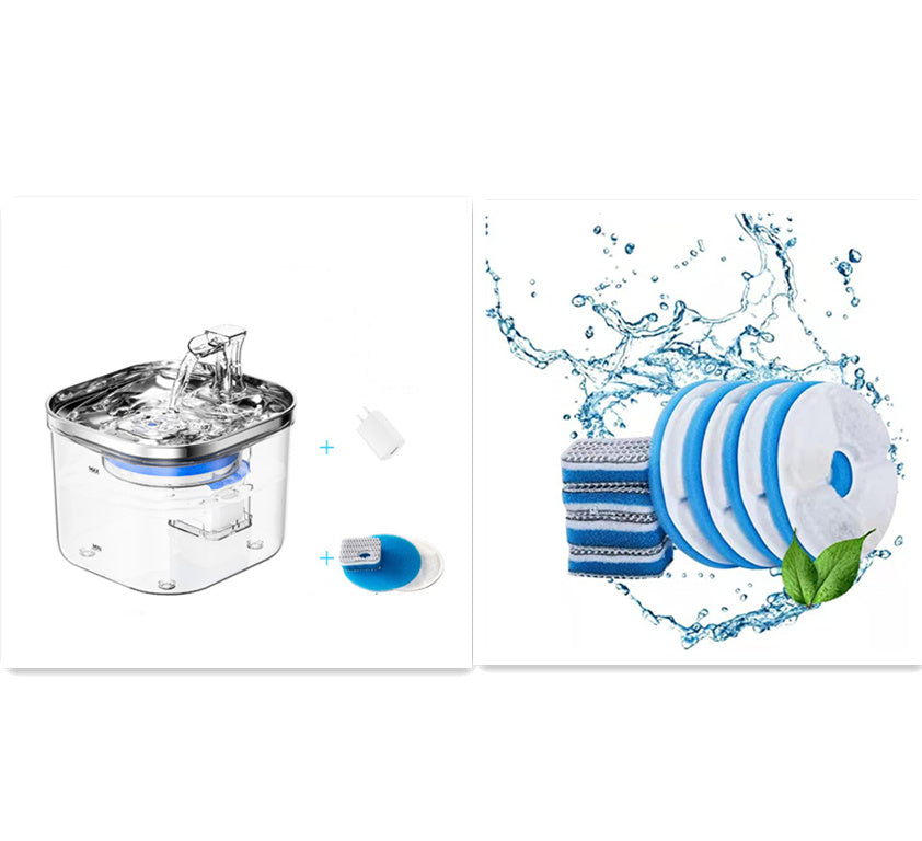 SipStream Stainless Transparent Pet Water Fountain