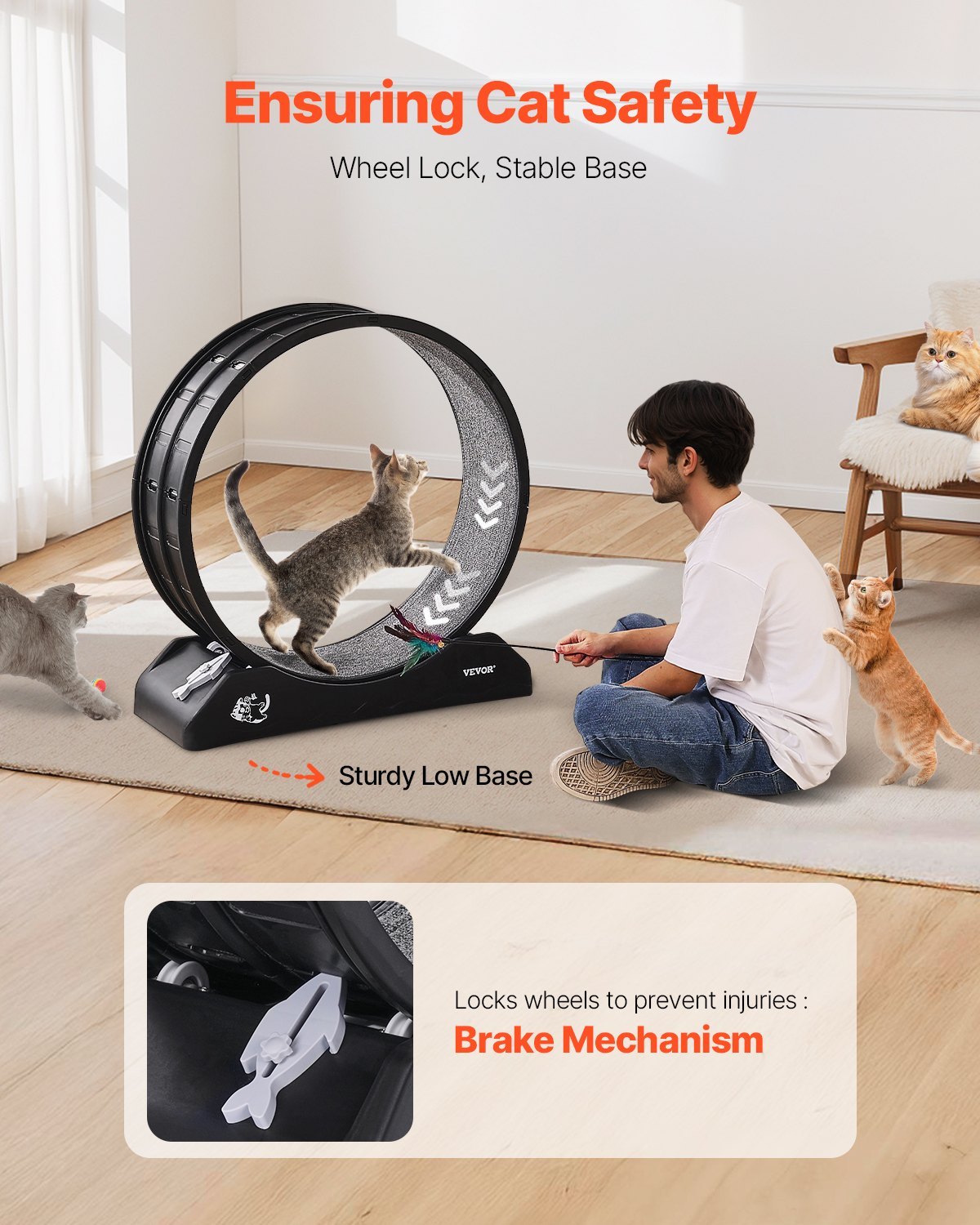 ZoomieWheel Indoor Cat Exercise Treadmill | Black