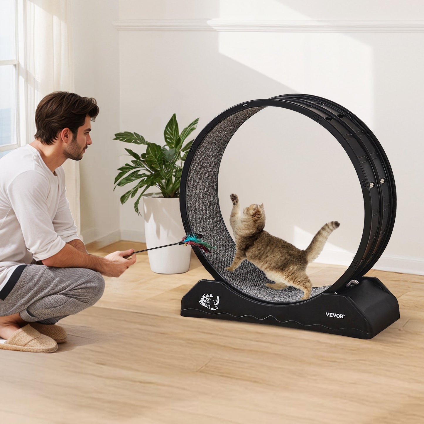 ZoomieWheel Indoor Cat Exercise Treadmill | Black