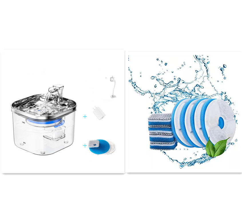 SipStream Stainless Transparent Pet Water Fountain