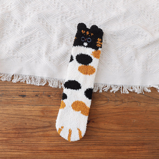 PounceToes Fleece Animal Pattern Socks