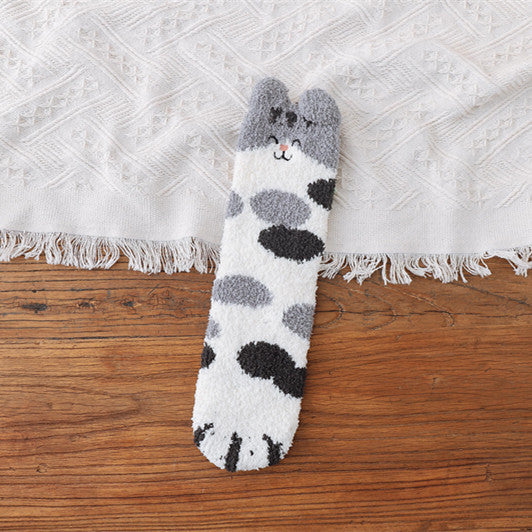 PounceToes Fleece Animal Pattern Socks