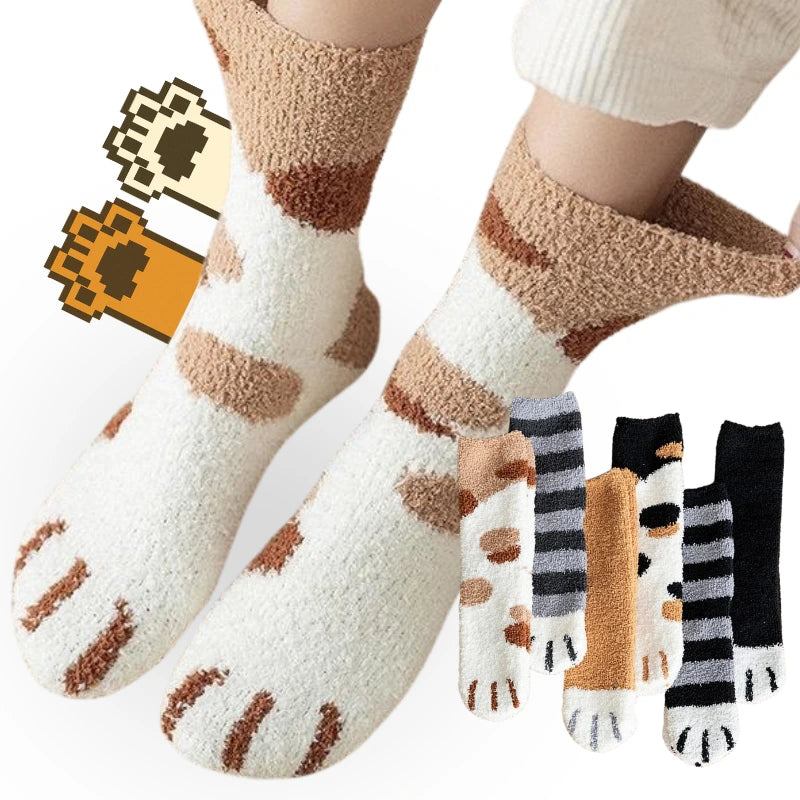 PounceToes Fleece Animal Pattern Socks
