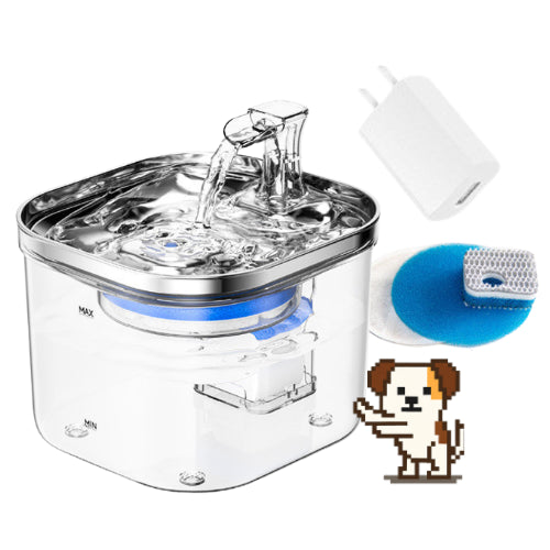SipStream Stainless Transparent Pet Water Fountain