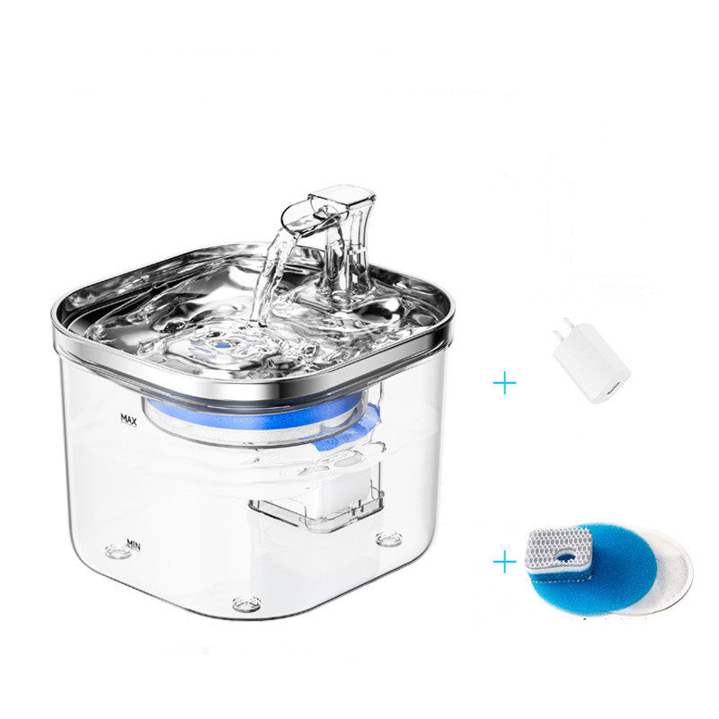 SipStream Stainless Transparent Pet Water Fountain