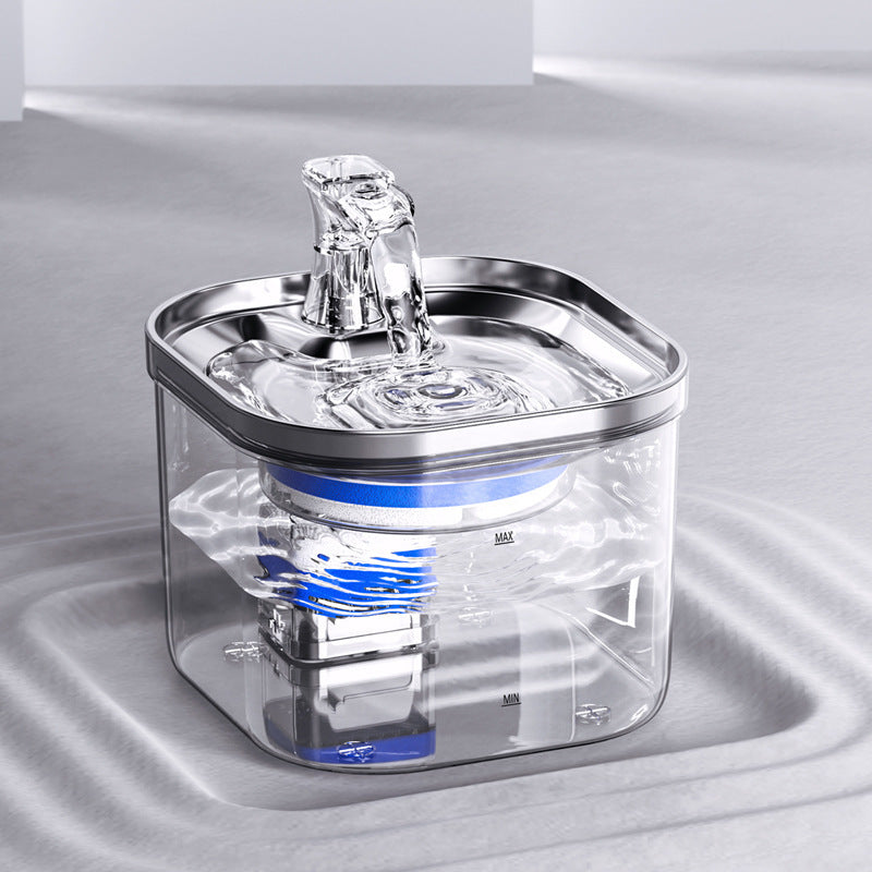 SipStream Stainless Transparent Pet Water Fountain