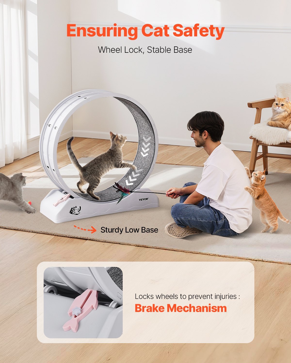 ZoomieWheel Indoor Cat Exercise Treadmill | White