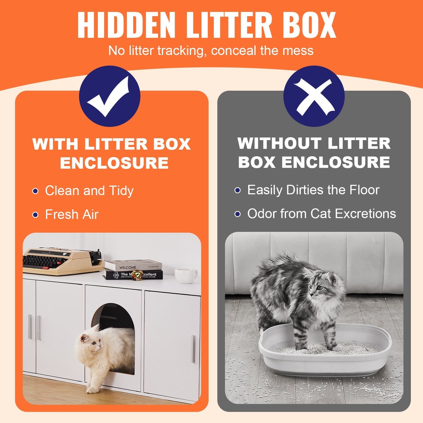 LuxuryLoo Premium Aesthetic Side Table Litter Box