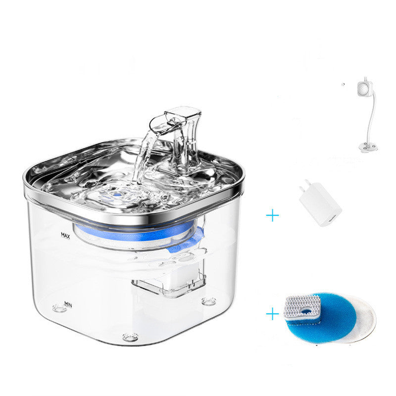 SipStream Stainless Transparent Pet Water Fountain