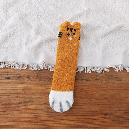 PounceToes Fleece Animal Pattern Socks