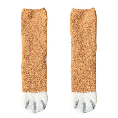 PounceToes Fleece Animal Pattern Socks