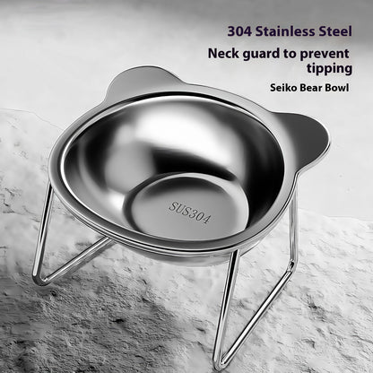 BearBowl Elevated Stainless Steel Cat Feeder